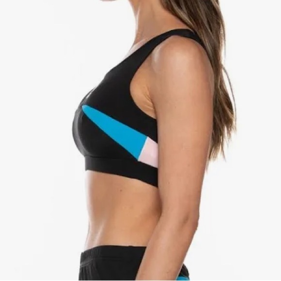 Kappa Black Blue Pink Football Efin Sports Bra Size Small - Picture 6 of 9